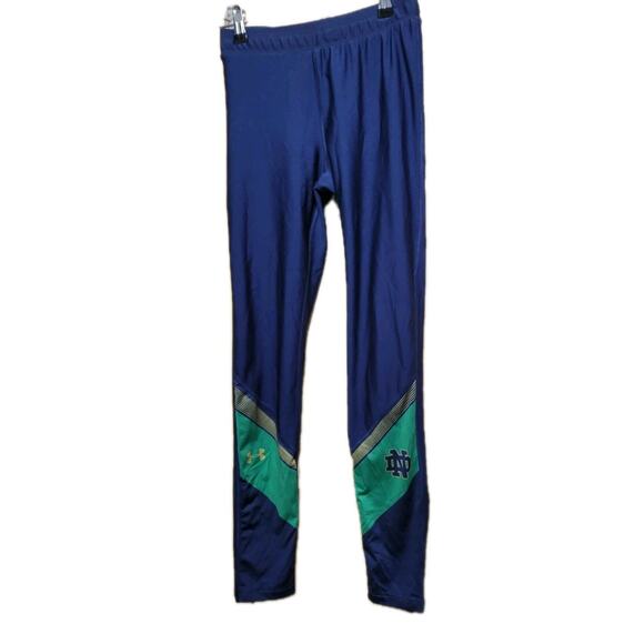 Under Armour Notre Dame Fighting Irish Compression Leggings Sz Medium Blue - Picture 2 of 8